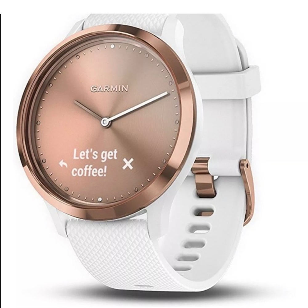 Garmin vivomove HR Rose Gold and White Fitness Watch